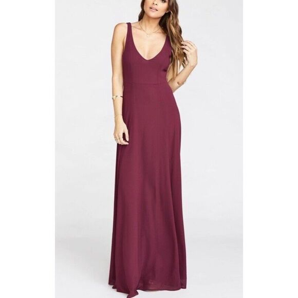 ✨Show Me Your Mumu Burgundy Jenn Maxi Sz Medium Dress✨ - Picture 1 of 8